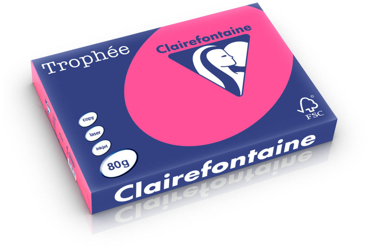 Kopieerpapier  A4 fuchsia FSC  houtvrij 500 vel, 80 grs.